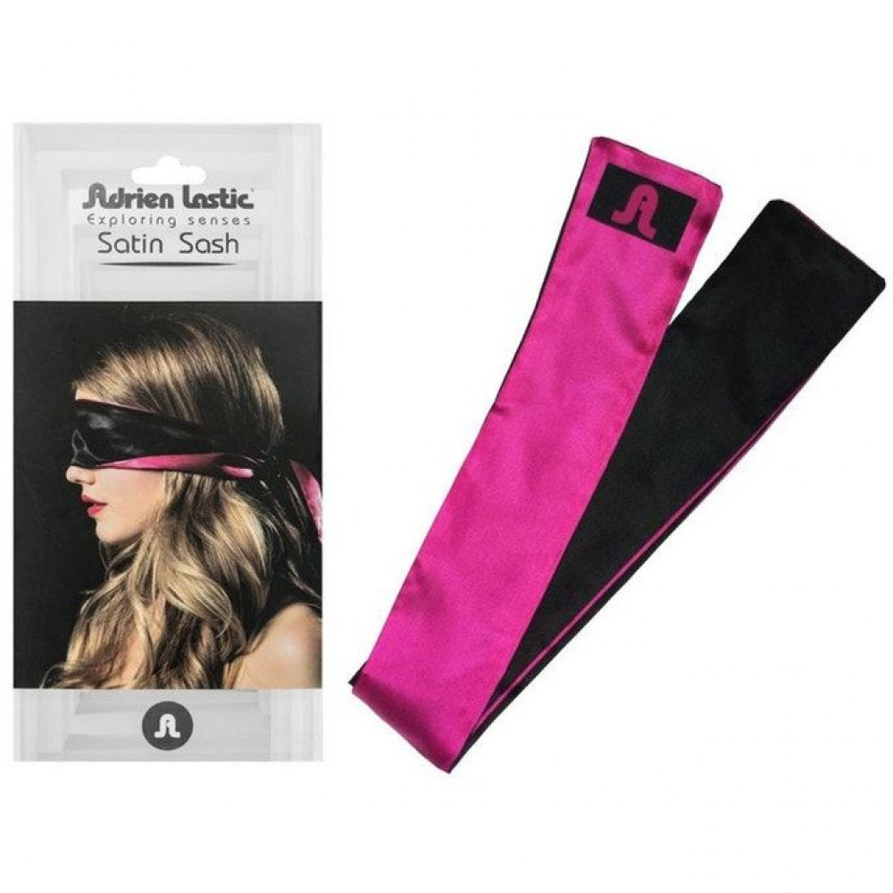 Черно-розовая атласная повязка на глаза Satin Sash Черно-розовая атласная повязка на глаза Satin Sash