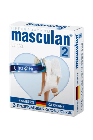 Ультратонкие презервативы Masculan Ultra 2 Fine с обильной смазкой - 3 шт.