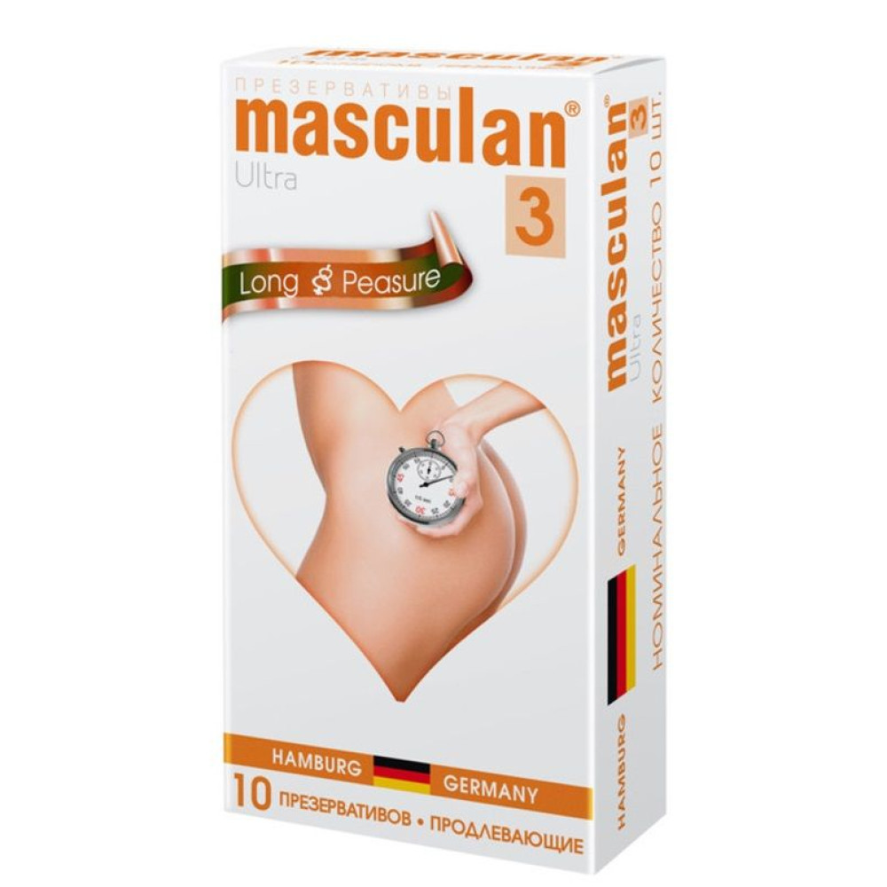 Презервативы Masculan Ultra 3 Long Pleasure с продлевающим эффектом - 10 шт. Презервативы Masculan Ultra 3 Long Pleasure с продлевающим эффектом - 10 шт.