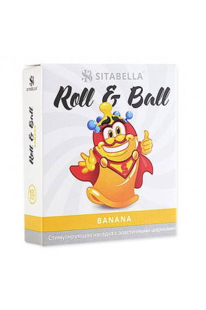 Стимулирующий презерватив-насадка Roll & Ball Banana