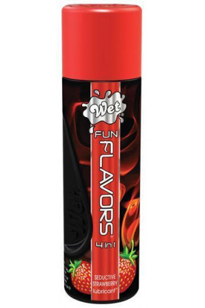 Разогревающий лубрикант Fun Flavors 4-in-1 Sexy Strawberry с ароматом клубники - 89 мл.