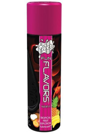 Разогревающий лубрикант Fun Flavors 4-in-1 Tropical Explosion с ароматом тропических фруктов - 89 мл.