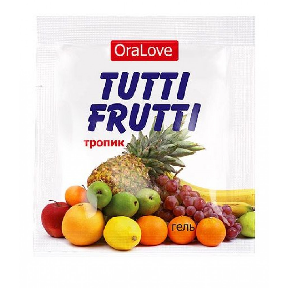 Пробник гель-смазки Tutti-frutti со вкусом тропических фруктов - 4 гр. Пробник гель-смазки Tutti-frutti со вкусом тропических фруктов - 4 гр.