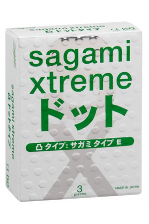 Презервативы Sagami Xtreme SUPER DOTS с точками - 3 шт.