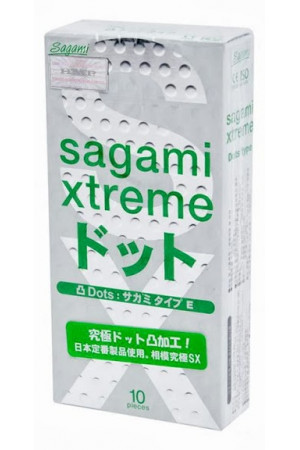 Презервативы Sagami Xtreme Type-E с точками - 10 шт.