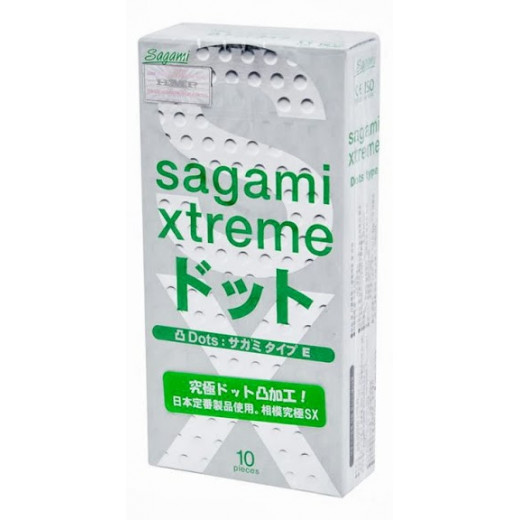 Презервативы Sagami Xtreme Type-E с точками - 10 шт.