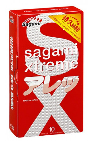 Утолщенные презервативы Sagami Xtreme Feel Long с точками - 10 шт.