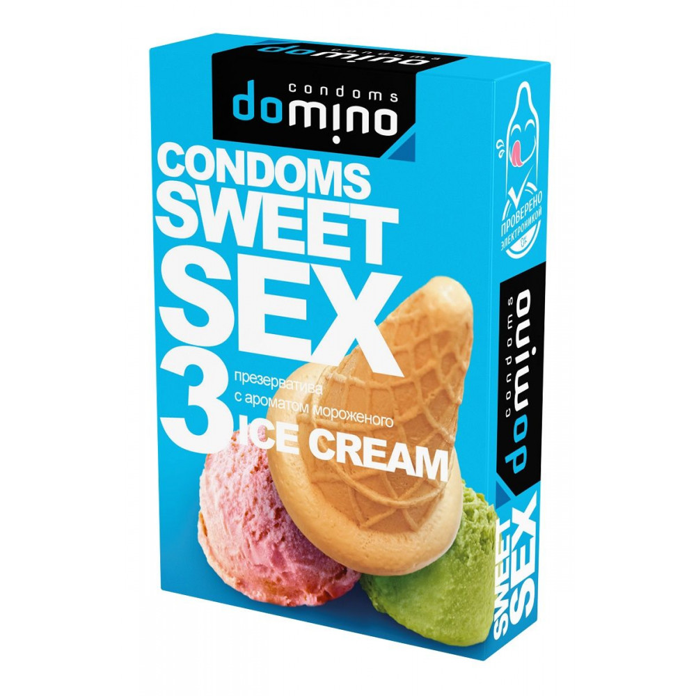 Презервативы для орального секса DOMINO Sweet Sex с ароматом мороженого - 3 шт. Презервативы для орального секса DOMINO Sweet Sex с ароматом мороженого - 3 шт.