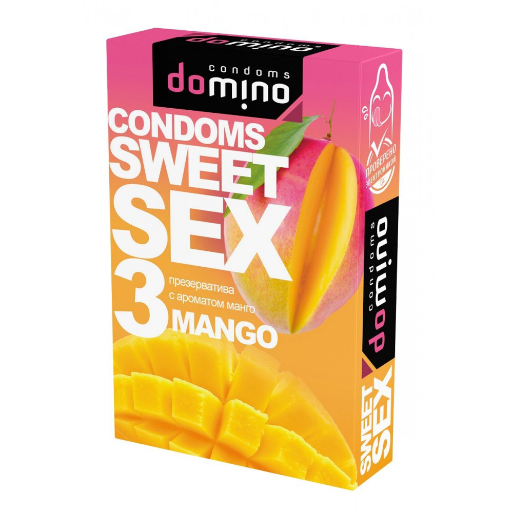 Презервативы для орального секса DOMINO Sweet Sex с ароматом манго - 3 шт. Презервативы для орального секса DOMINO Sweet Sex с ароматом манго - 3 шт.
