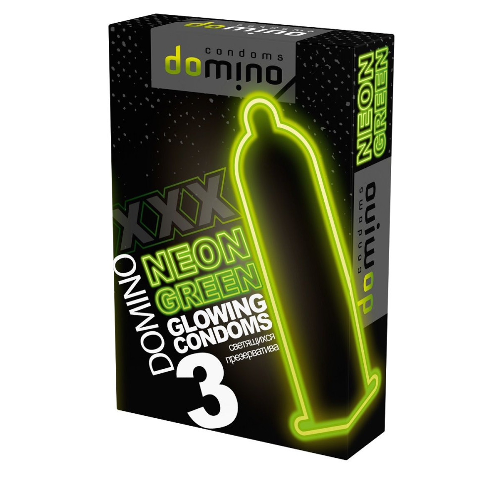 Презервативы DOMINO Neon Green со светящимся в темноте кончиком - 3 шт. Презервативы DOMINO Neon Green со светящимся в темноте кончиком - 3 шт.