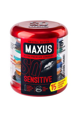 Ультратонкие презервативы в металлическом кейсе MAXUS Sensitive - 15 шт.