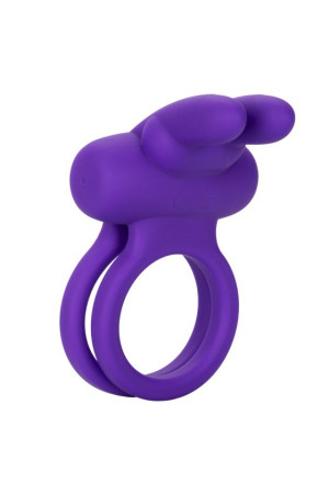 Фиолетовое двойное эрекционное кольцо Silicone Rechargeable Dual Rockin Rabbit