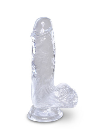 Прозрачный фаллоимитатор King Cock Clear 5" Cock with Balls - 15,2 см.