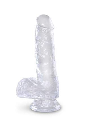 Прозрачный фаллоимитатор King Cock Clear 6" Cock with Balls - 17,8 см.