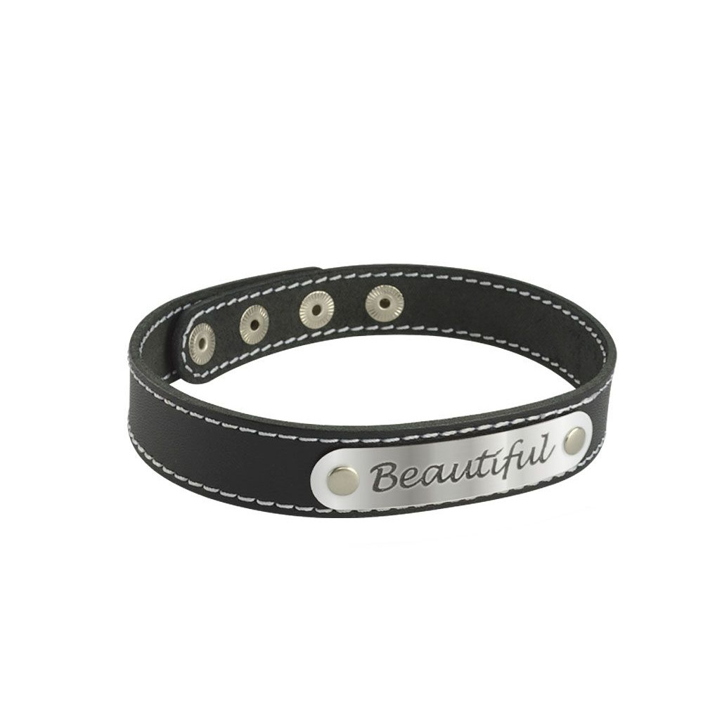 Черный чокер с белой строчкой Beautiful Черный чокер с белой строчкой Beautiful