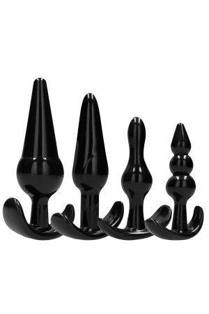 Набор из 4 черных анальных пробок N80 4-Piece Butt Plug Set