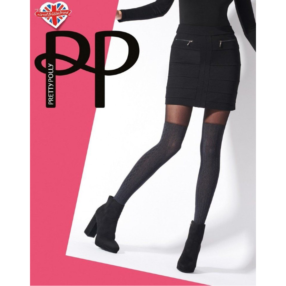 Колготки в мелкий рубчик с имитацией ботфорт Колготки в мелкий рубчик с имитацией ботфорт