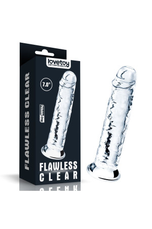 Прозрачный фаллоимитатор на присоске Flawless Clear Dildo - 18 см.