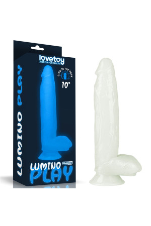 Прозрачный, светящийся в темноте фаллоимитатор Lumino Play Dildo - 26 см.