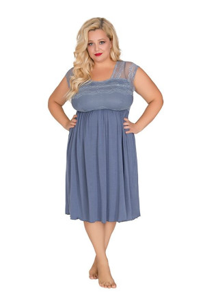 Сорочка plus size из вискозы с резинкой под грудью