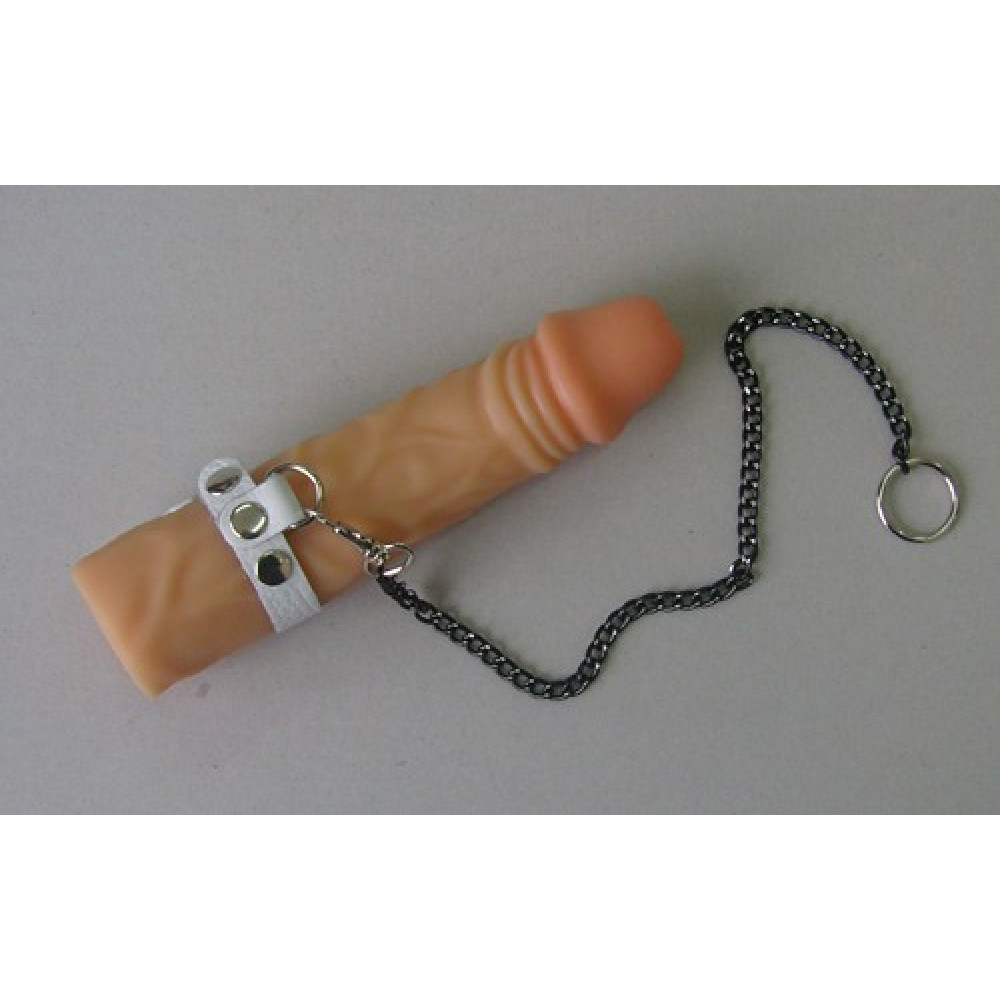 Белый поводок на пенис Белый поводок на пенис