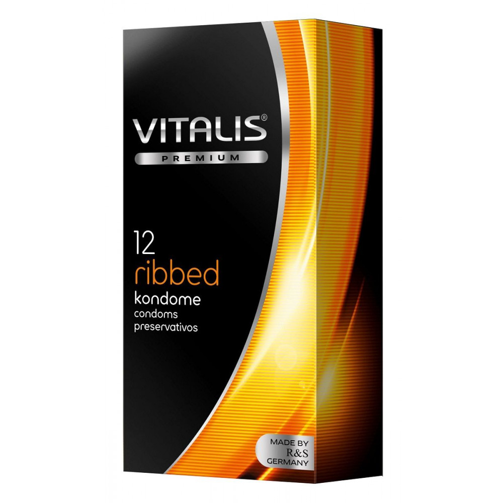 Ребристые презервативы VITALIS PREMIUM ribbed - 12 шт. Ребристые презервативы VITALIS PREMIUM ribbed - 12 шт.