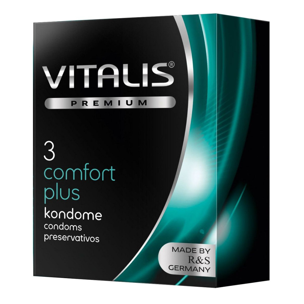 Контурные презервативы VITALIS PREMIUM comfort plus - 3 шт. Контурные презервативы VITALIS PREMIUM comfort plus - 3 шт.