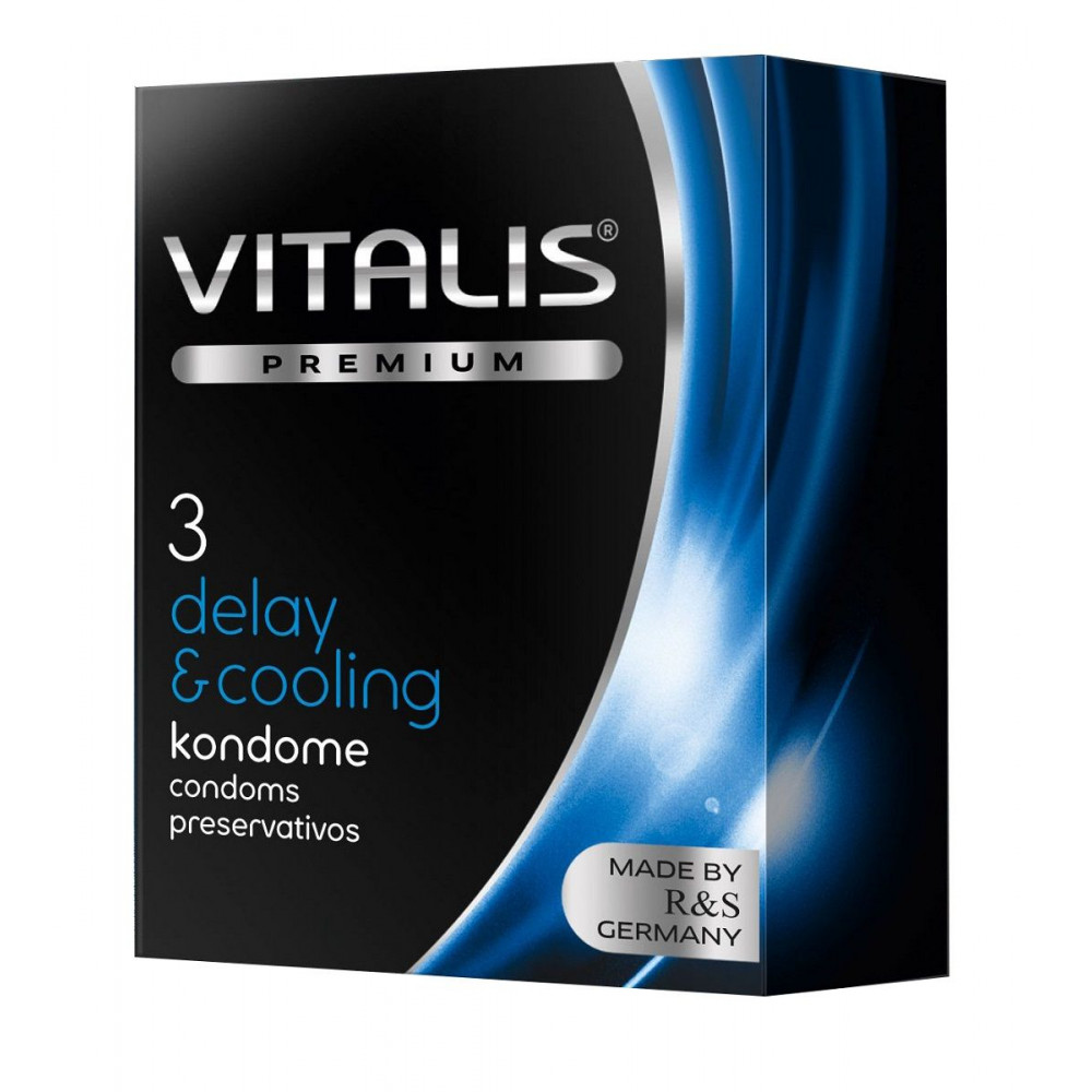 Презервативы VITALIS PREMIUM delay & cooling с охлаждающим эффектом - 3 шт. Презервативы VITALIS PREMIUM delay & cooling с охлаждающим эффектом - 3 шт.