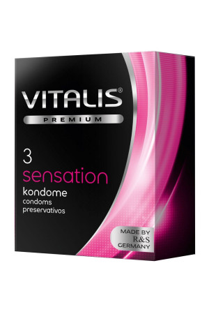 Презервативы с пупырышками и кольцами VITALIS PREMIUM sensation - 3 шт.