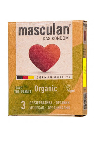 Экологически чистые презервативы Masculan Organic - 3 шт.