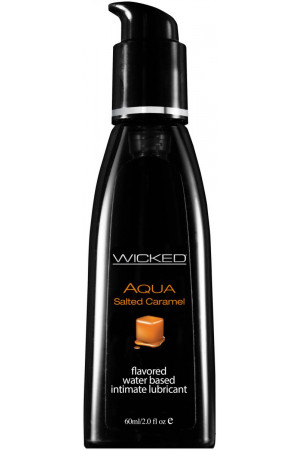 Лубрикант с ароматом соленой карамели Wicked Aqua Salted Caramel - 60 мл.