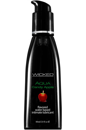 Лубрикант с ароматом сахарного яблока Wicked Aqua Candy Apple - 60 мл.