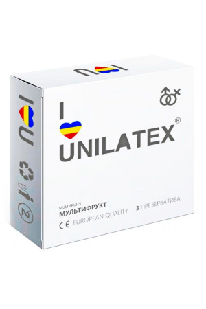 Разноцветные ароматизированные презервативы Unilatex Multifruits - 3 шт.