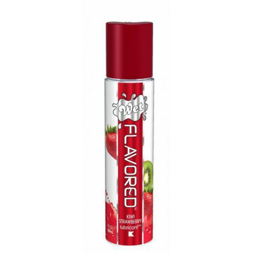 Лубрикант Wet Flavored Kiwi Strawberry с ароматом киви и клубники - 30 мл.