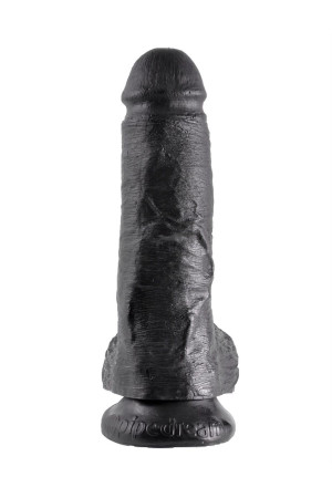 Чёрный фаллоимитатор 8" Cock with Balls - 21,3 см.