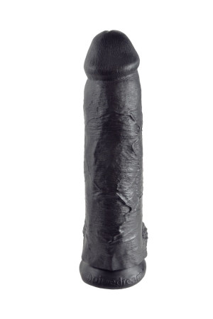 Чёрный фаллоимитатор-гигант 12" Cock with Balls - 30,5 см.