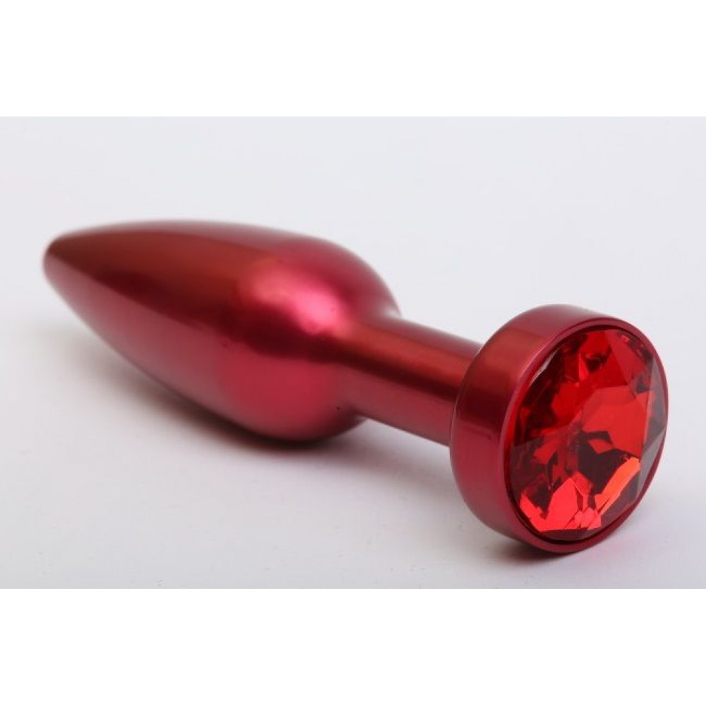 Большая красная анальная пробка с красным стразом - 11,2 см. Большая красная анальная пробка с красным стразом - 11,2 см.