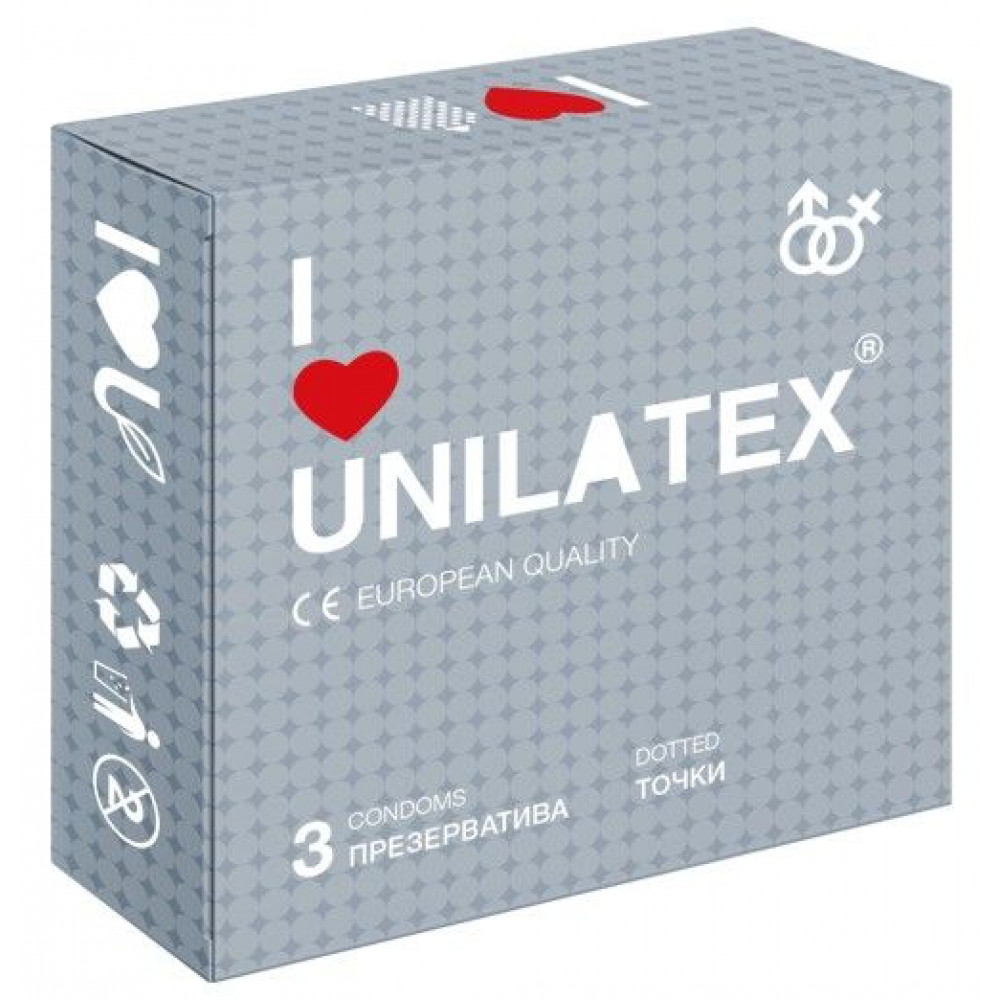 Презервативы с точками Unilatex Dotted - 3 шт. Презервативы с точками Unilatex Dotted - 3 шт.