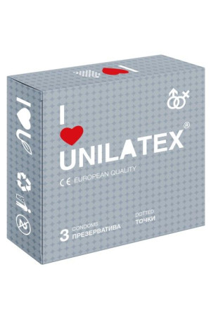 Презервативы с точками Unilatex Dotted - 3 шт.