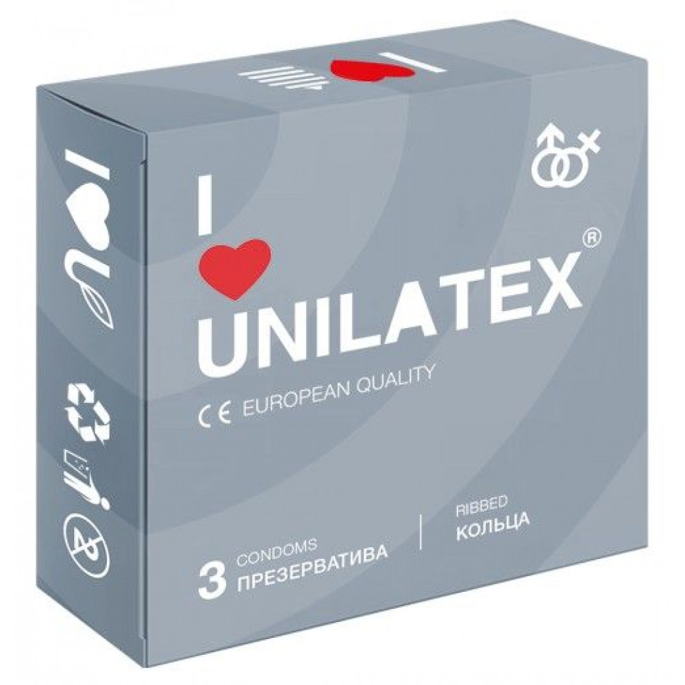 Презервативы с рёбрами Unilatex Ribbed - 3 шт. Презервативы с рёбрами Unilatex Ribbed - 3 шт.