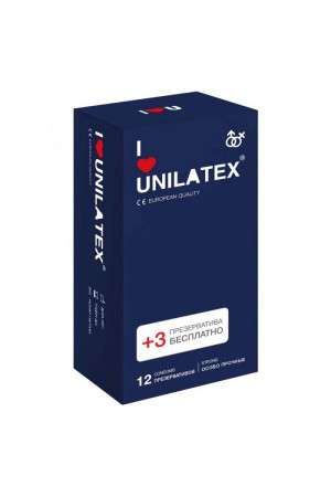 Ультрапрочные презервативы Unilatex Extra Strong - 12 шт. + 3 шт. в подарок